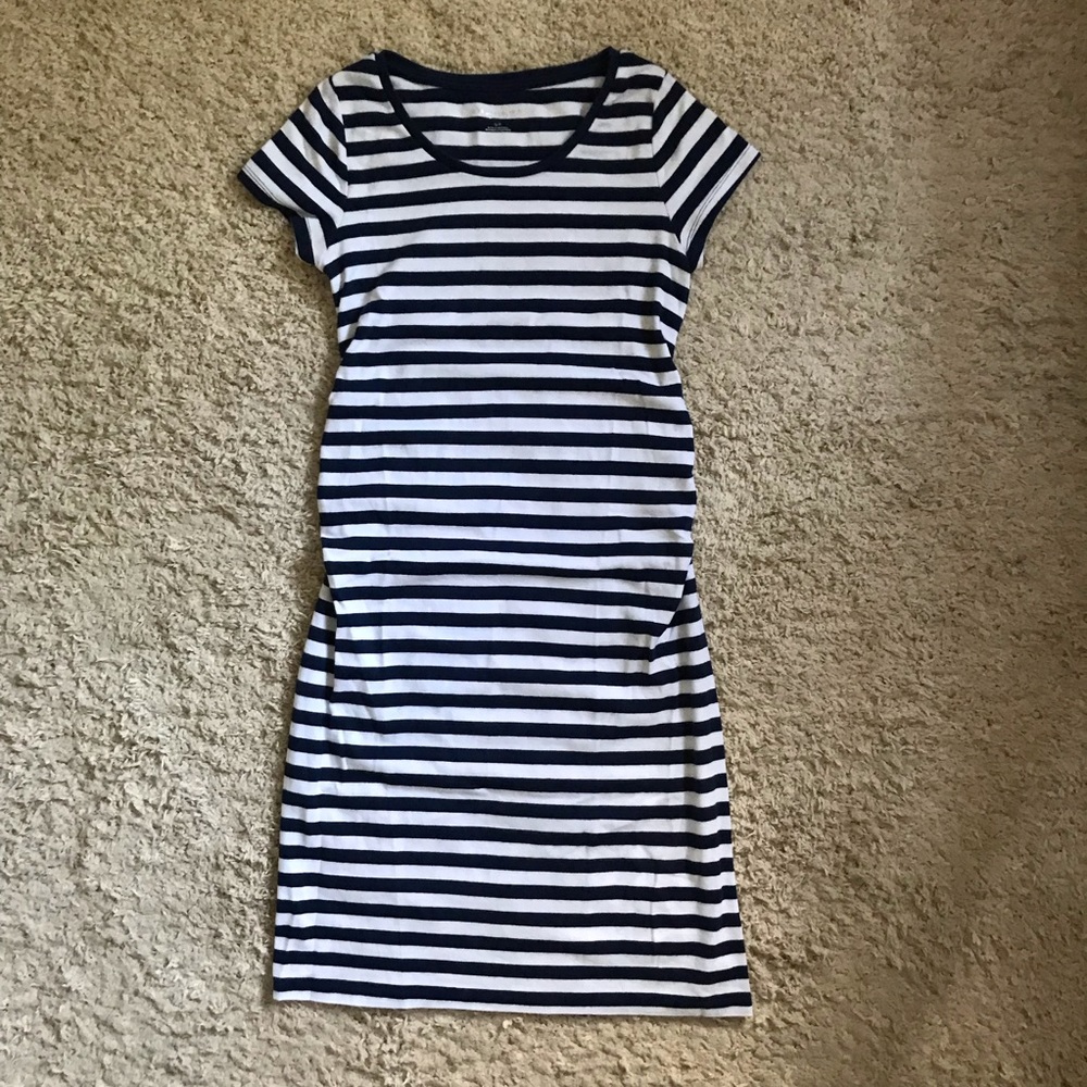 Liz Lange Navy Striped Maternity Tee Shirt Dress
